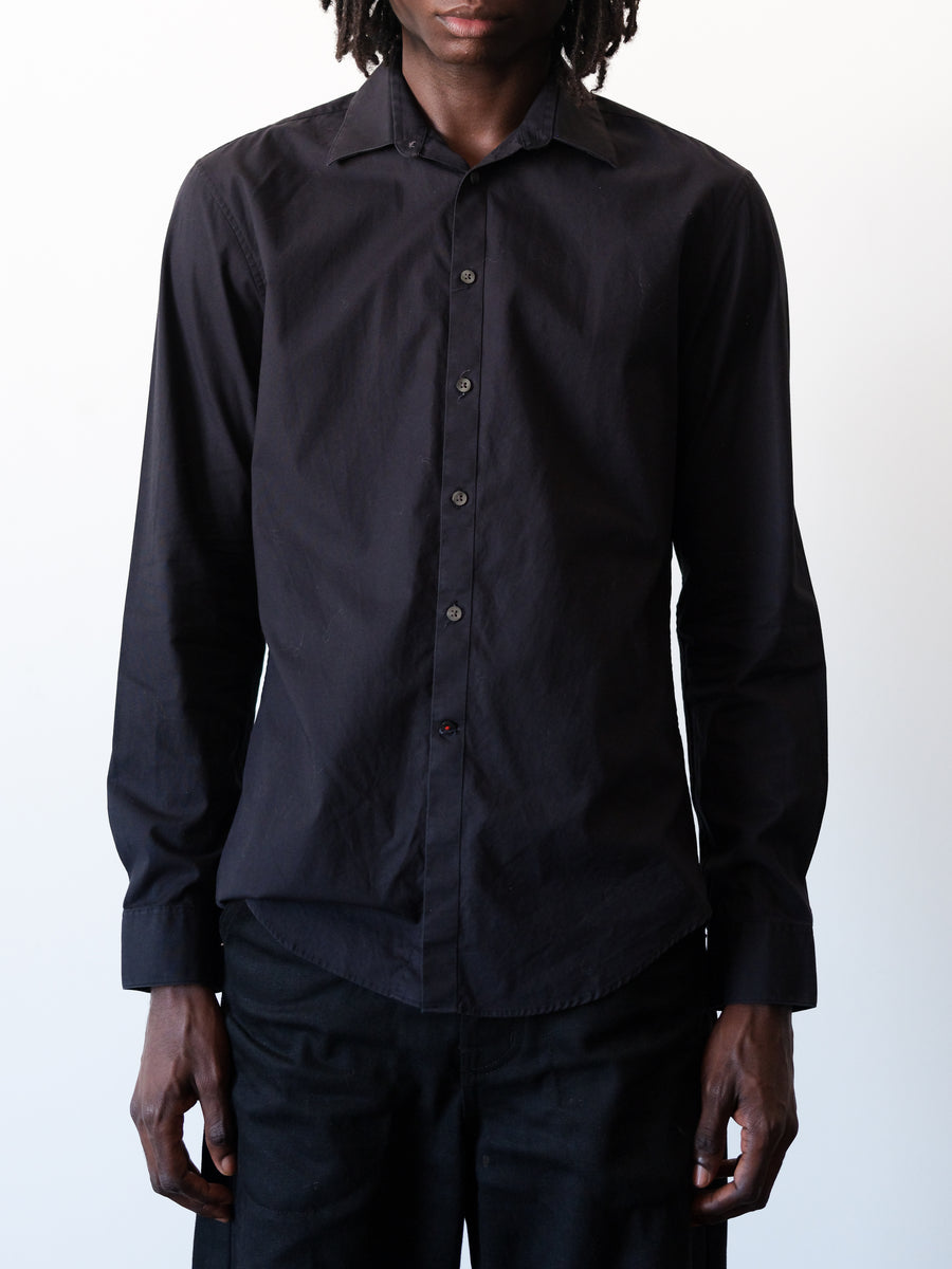 2000s Calvin Klein Indie Sleaze Slim Fit Black Button Up Shirt