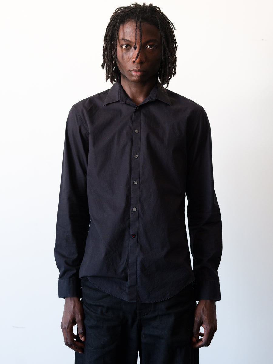 2000s Calvin Klein Indie Sleaze Slim Fit Black Button Up Shirt