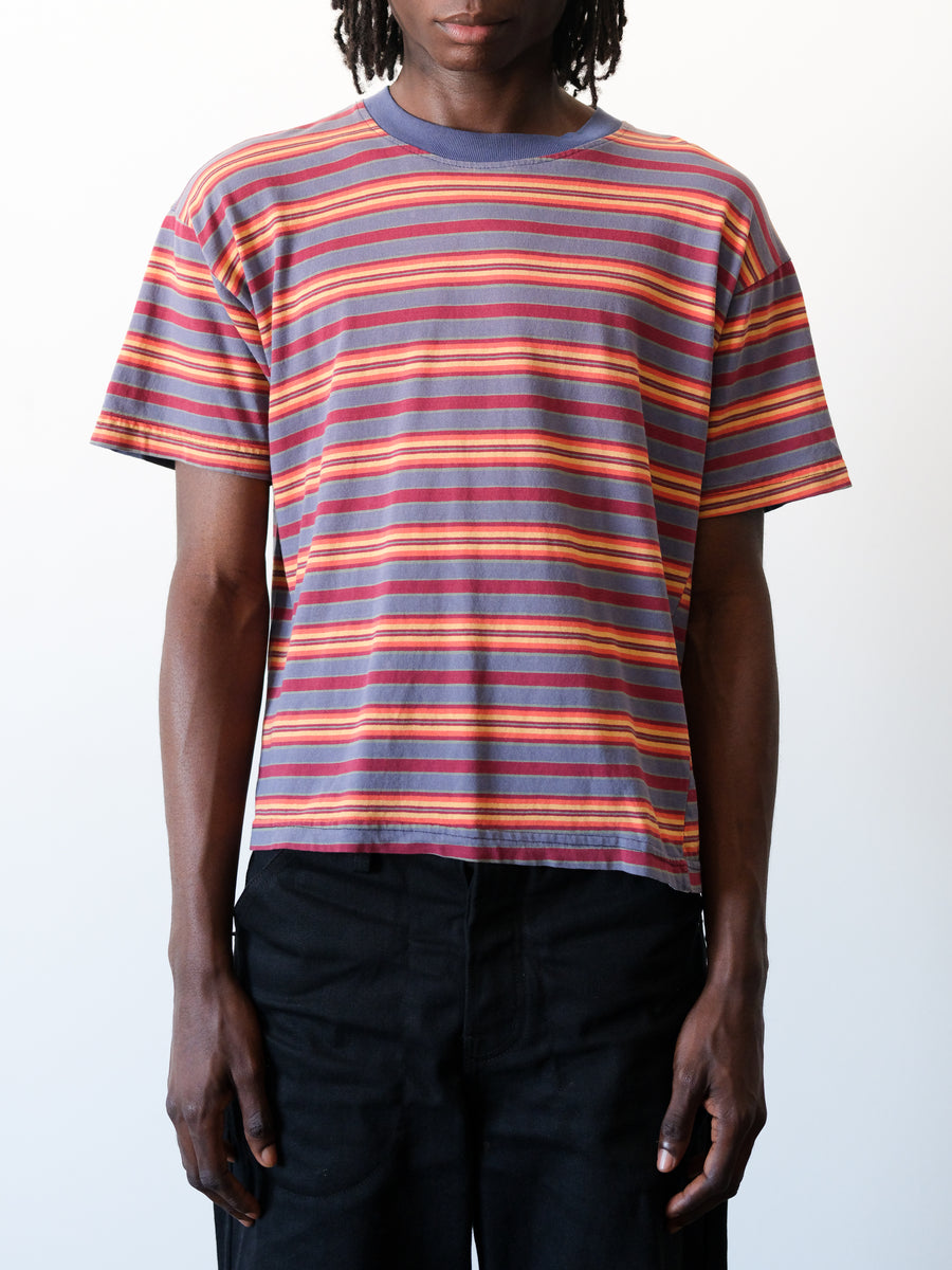 1990s Colorfully Striped Boxy Surf Tee