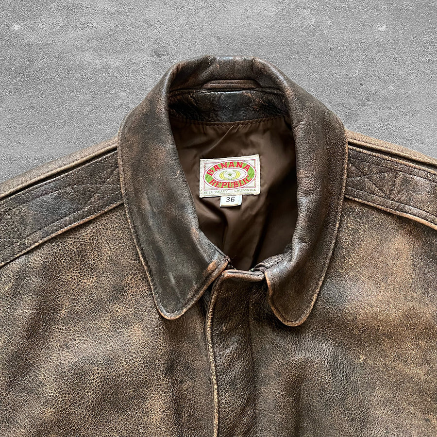 1980s Banana Republic A2 Leather Jacket