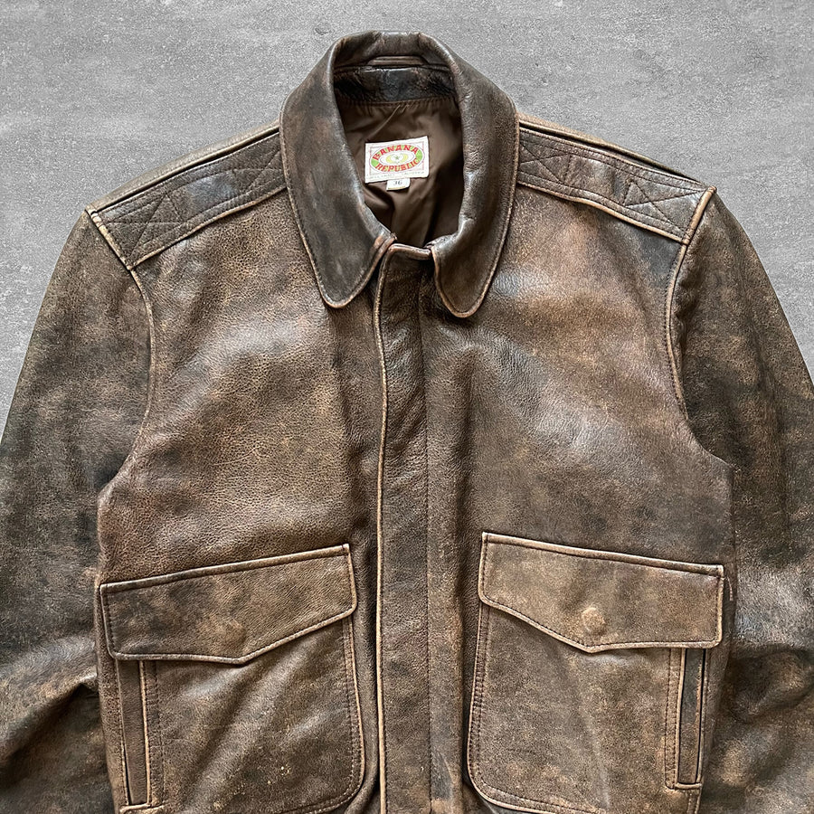 1980s Banana Republic A2 Leather Jacket