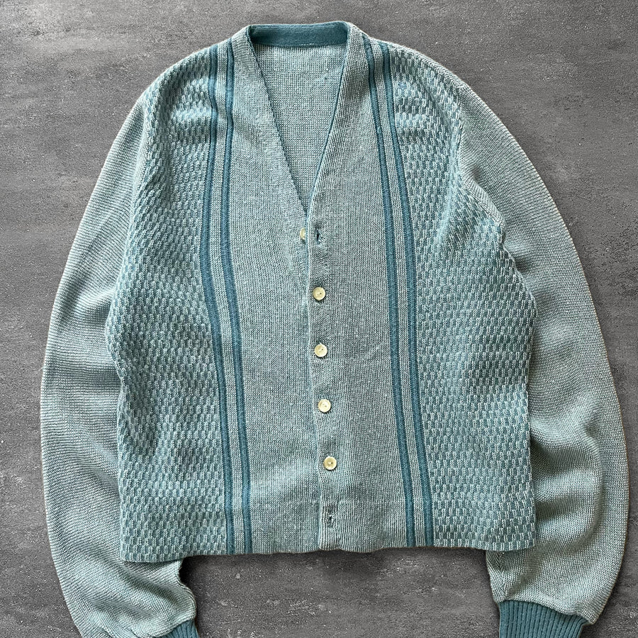 1960s Blue Stripe Cardigan