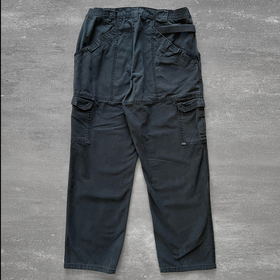 2000s Tactical Cargo Pants Faded Black 33