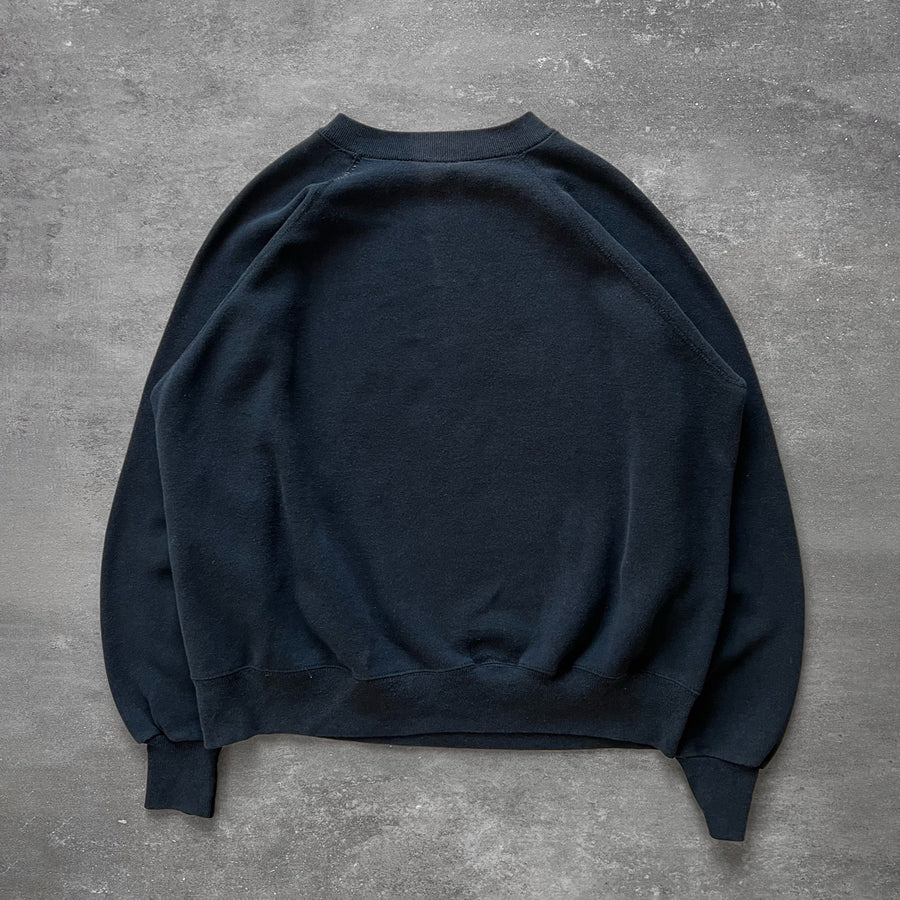 1990s Faded Black Raglan Sweatshirt