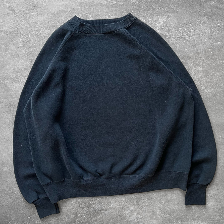 1990s Faded Black Raglan Sweatshirt