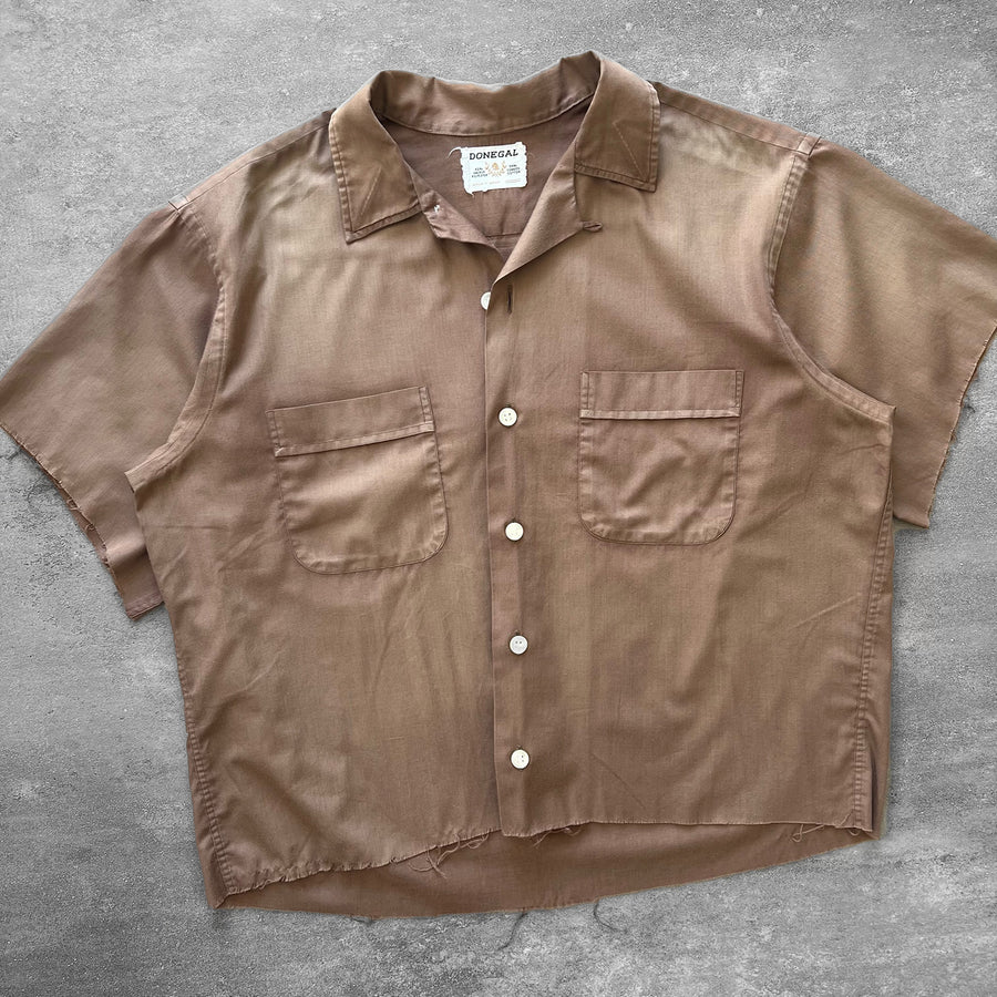1960s Faded Brown Loop Collar Shirt