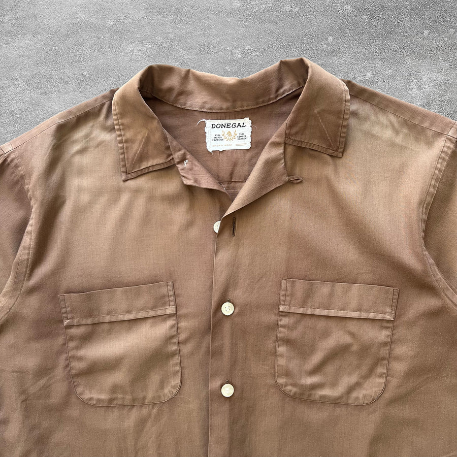 1960s Faded Brown Loop Collar Shirt