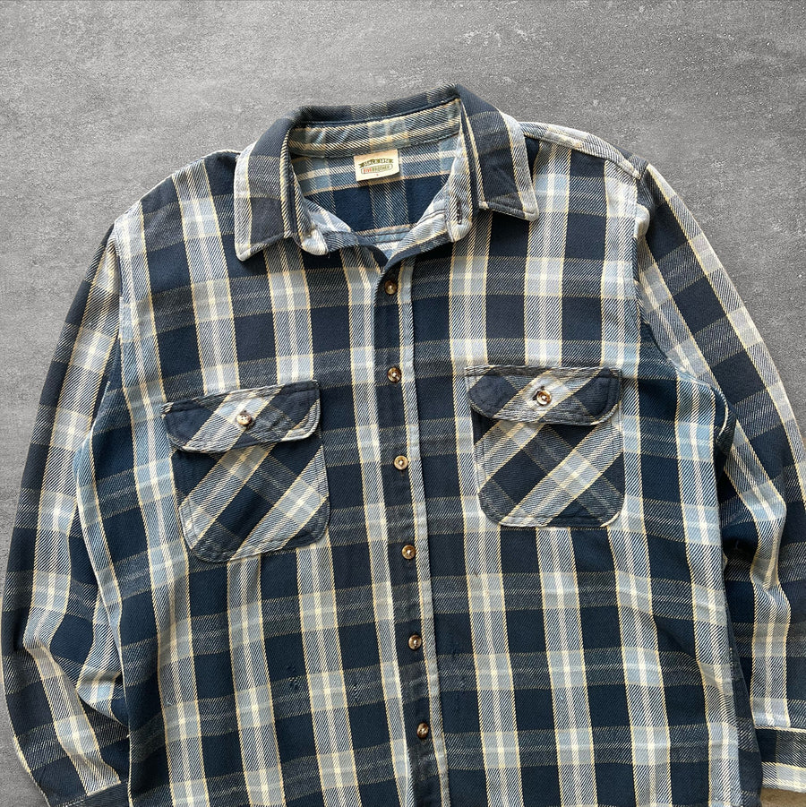 1990s Five Brothers Blue Flannel