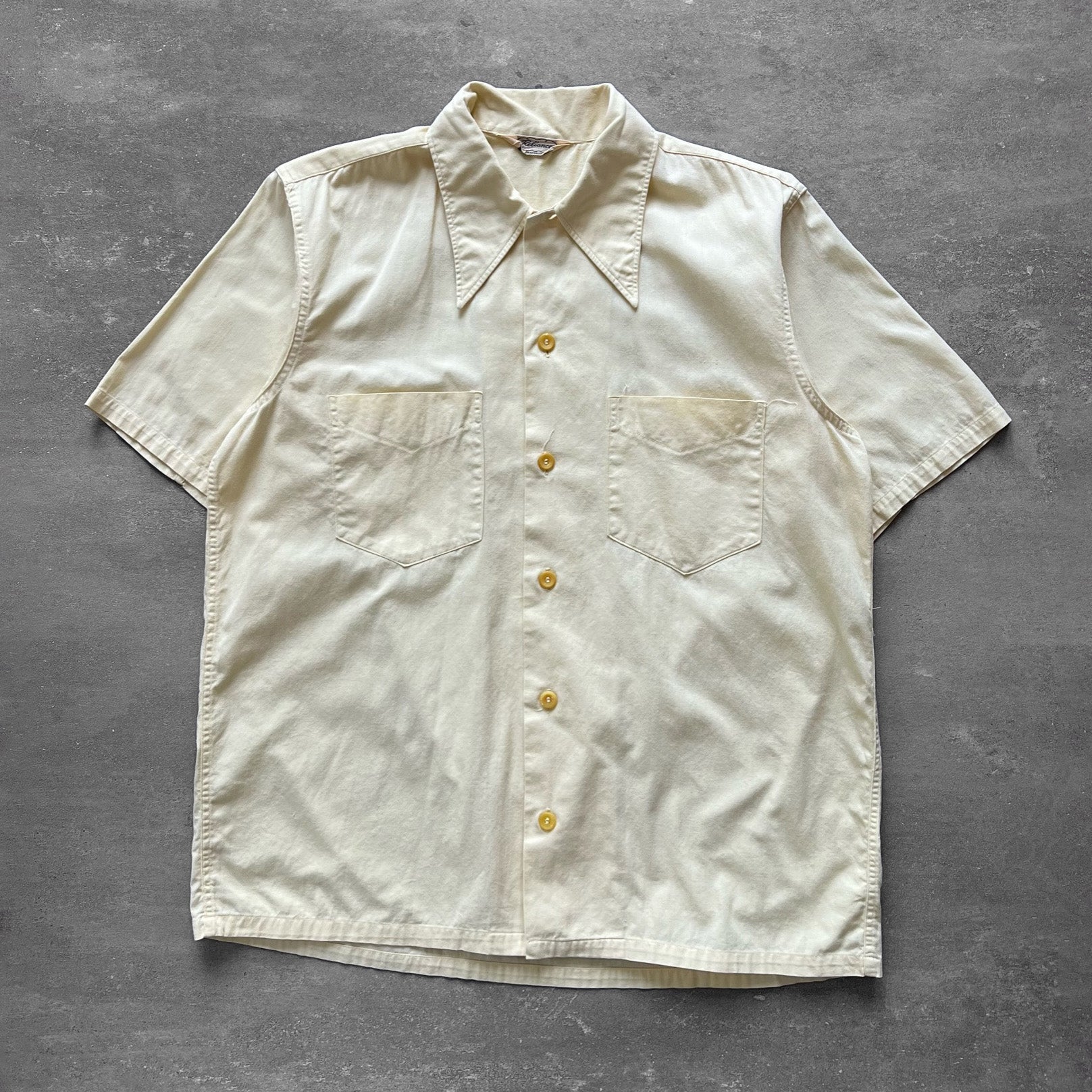 1950s Reliance Sanforized Pale Yellow Button Up – Ametora