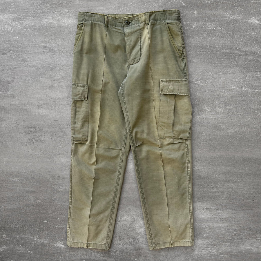 1990s Combat Trousers Sun Faded Green 34
