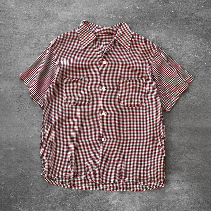 1960s Plaid Loop Collar Shirt