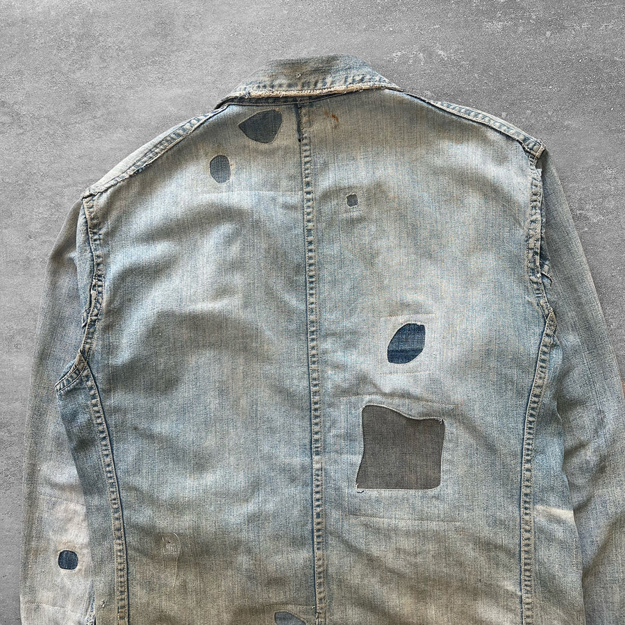 1940s Denim Chore Coat Farm Repairs