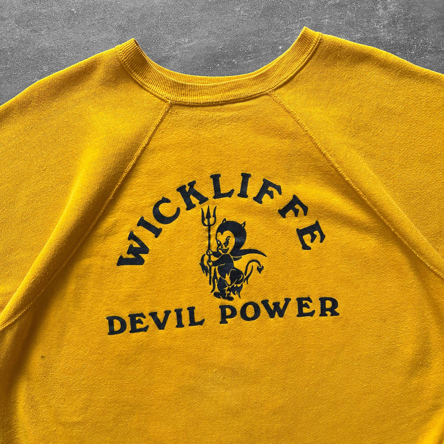 1970s Wicklife Devil Power Short Sleeve Sweatshirt