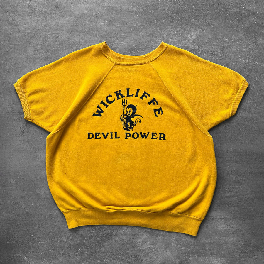 1970s Wicklife Devil Power Short Sleeve Sweatshirt
