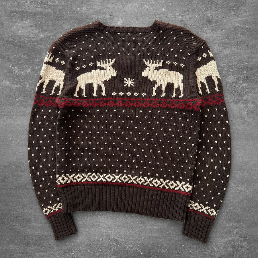 2000s Polo Ralph Lauren Moose Christmas Sweater