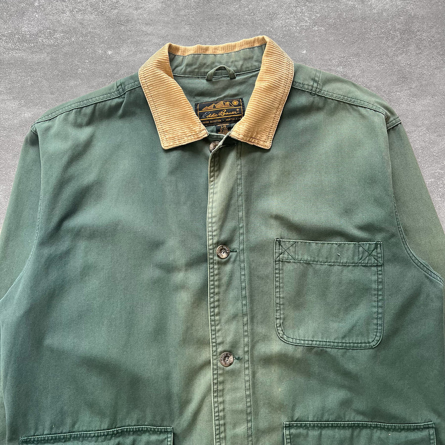 1990s Eddie Bauer Chore Coat Faded Green