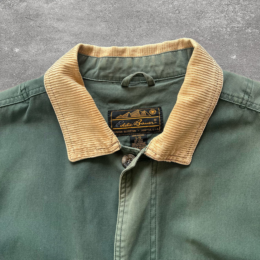 1990s Eddie Bauer Chore Coat Faded Green