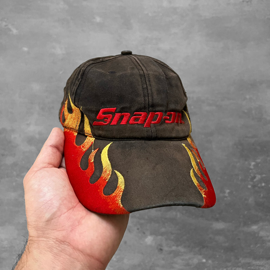 2000s Snap-On Sun Faded Flame Dad Cap
