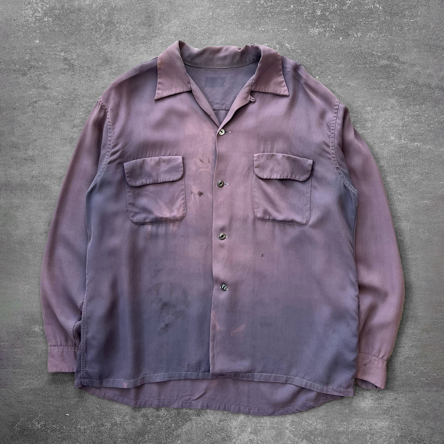 1960s Faded Purple Loop Collar Shirt