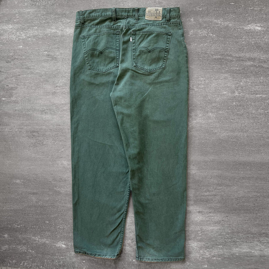 1990s Levi's Silvertab Loose Fit Green Jeans 37