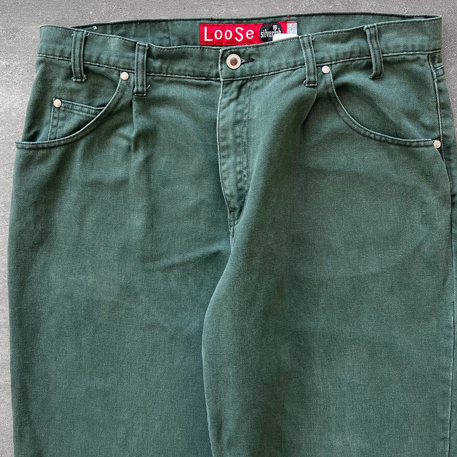 1990s Levi's Silvertab Loose Fit Green Jeans 37
