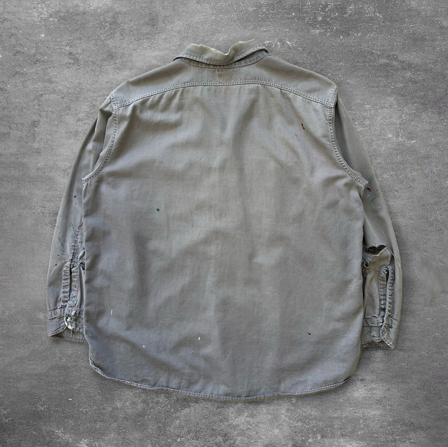 1980s Work Shirt Distressed Paint