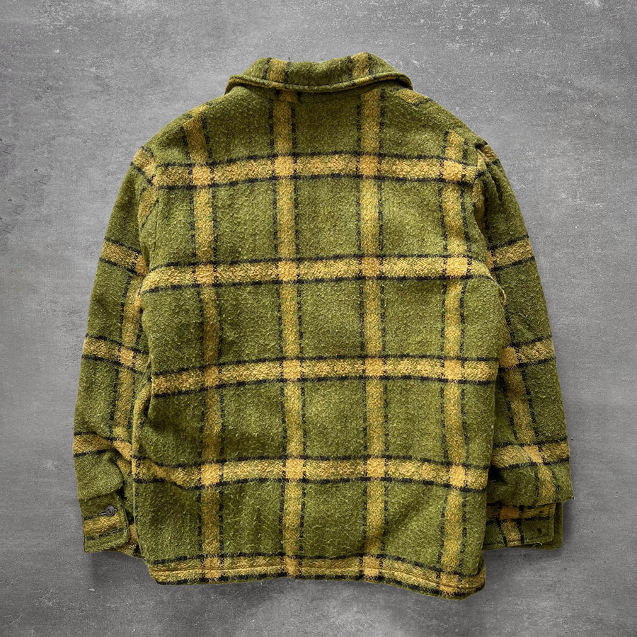 1970s Towncraft Green Yellow Plaid Coat