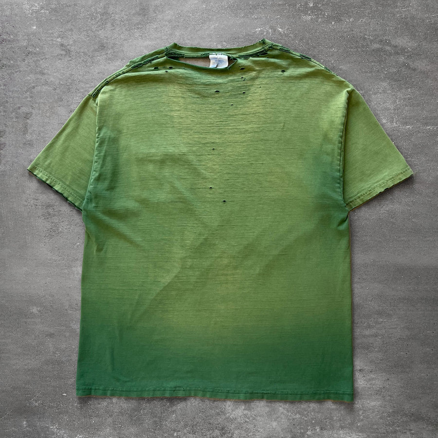 2000s Hanes Sun Faded Green Tee