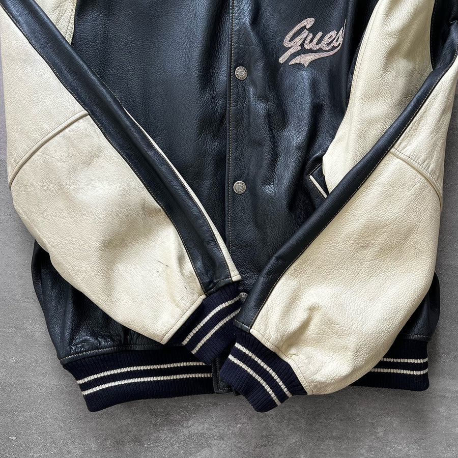 1990s Guess Leather Varsity Jacket
