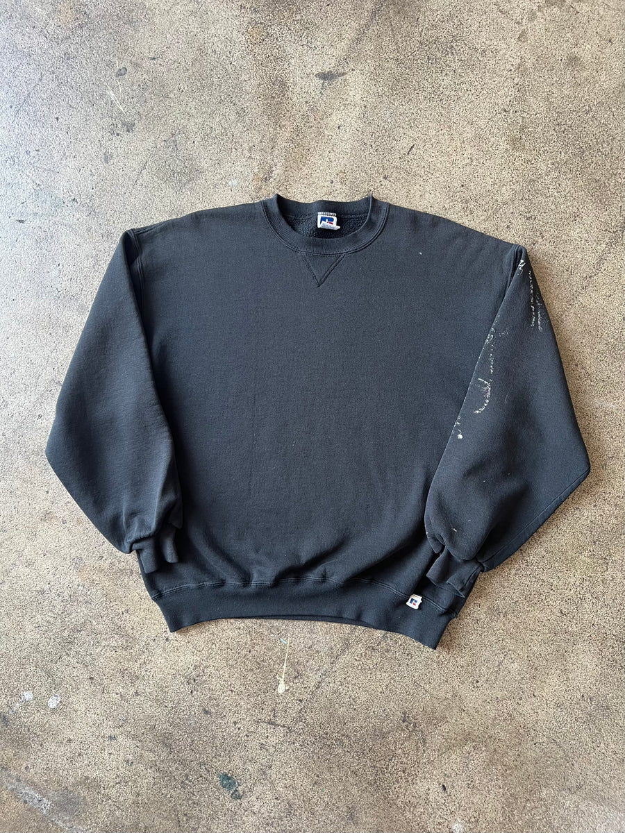 1990s Russell Black Crewneck Paint