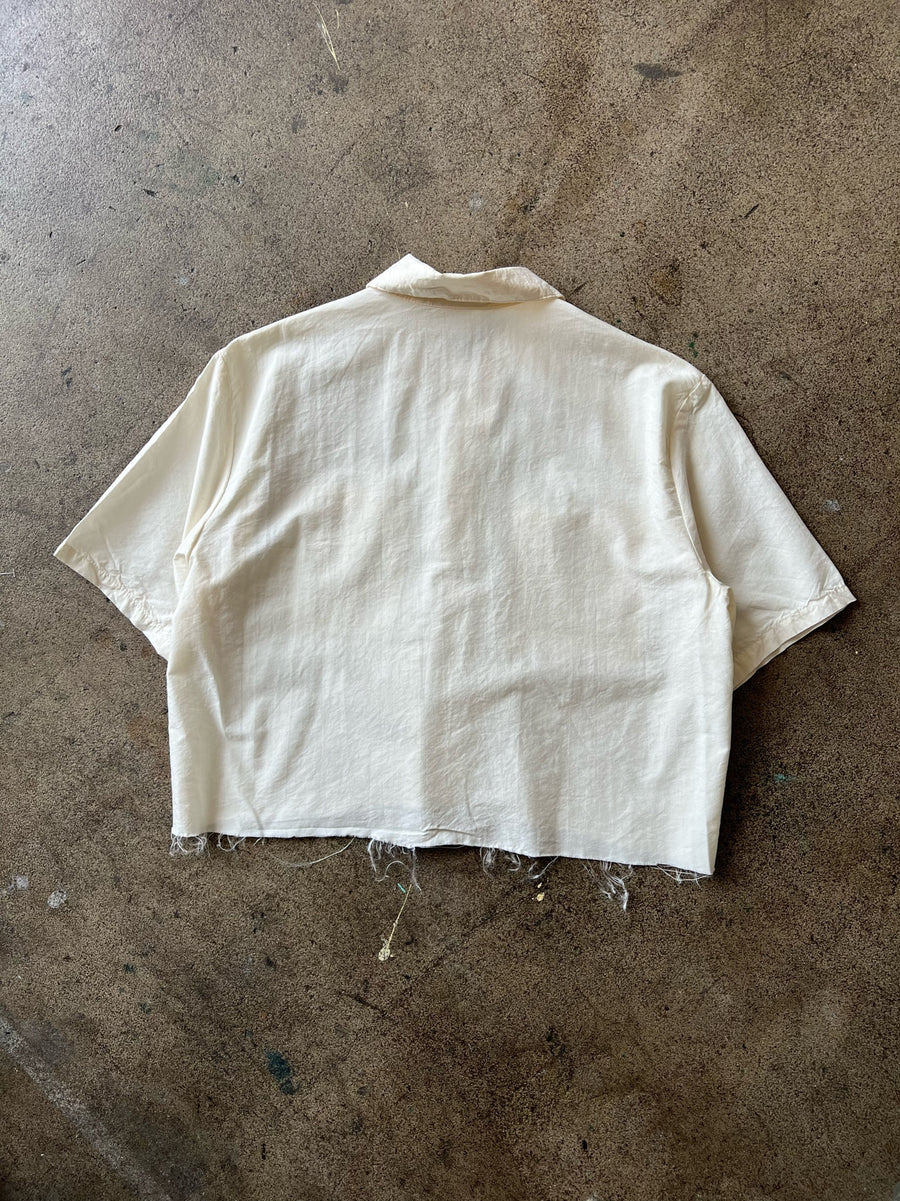1990s Cropped Cream Two Pocket Shirt