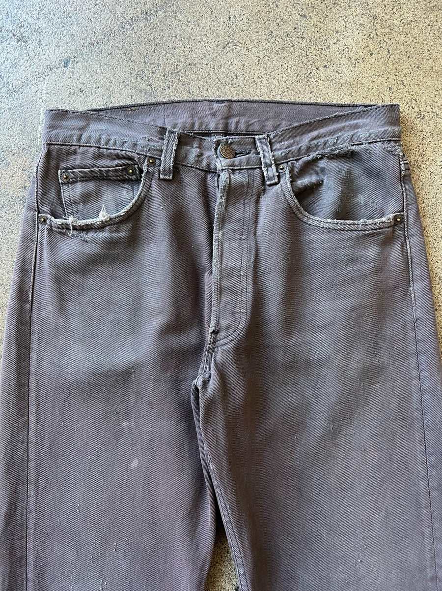 1990s Levi's 501 Faded Brown/Purple Distressed Jeans 30