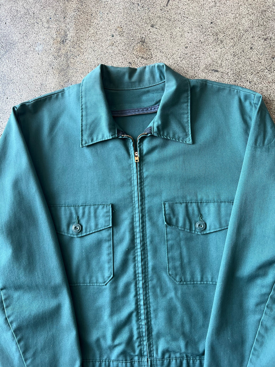 1980s Green Two Pocket Light Work Jacket