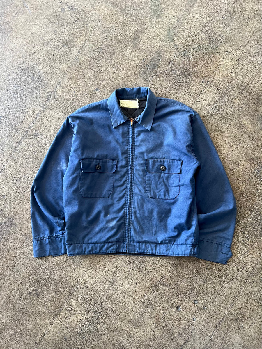 1970s Faded Navy Two Pocket Work Jacket