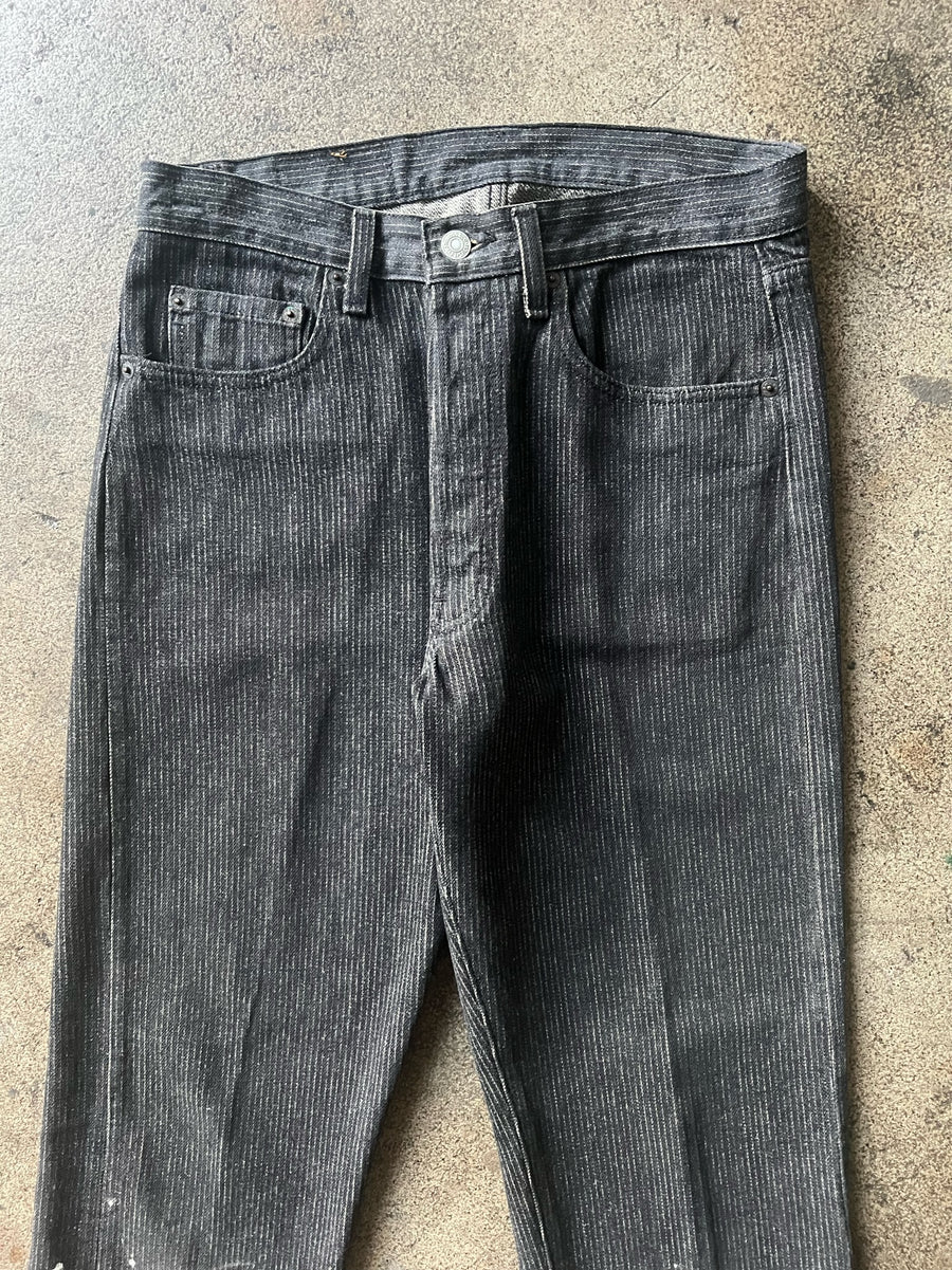 1980s Levi's 501 Striped Black Jeans 31
