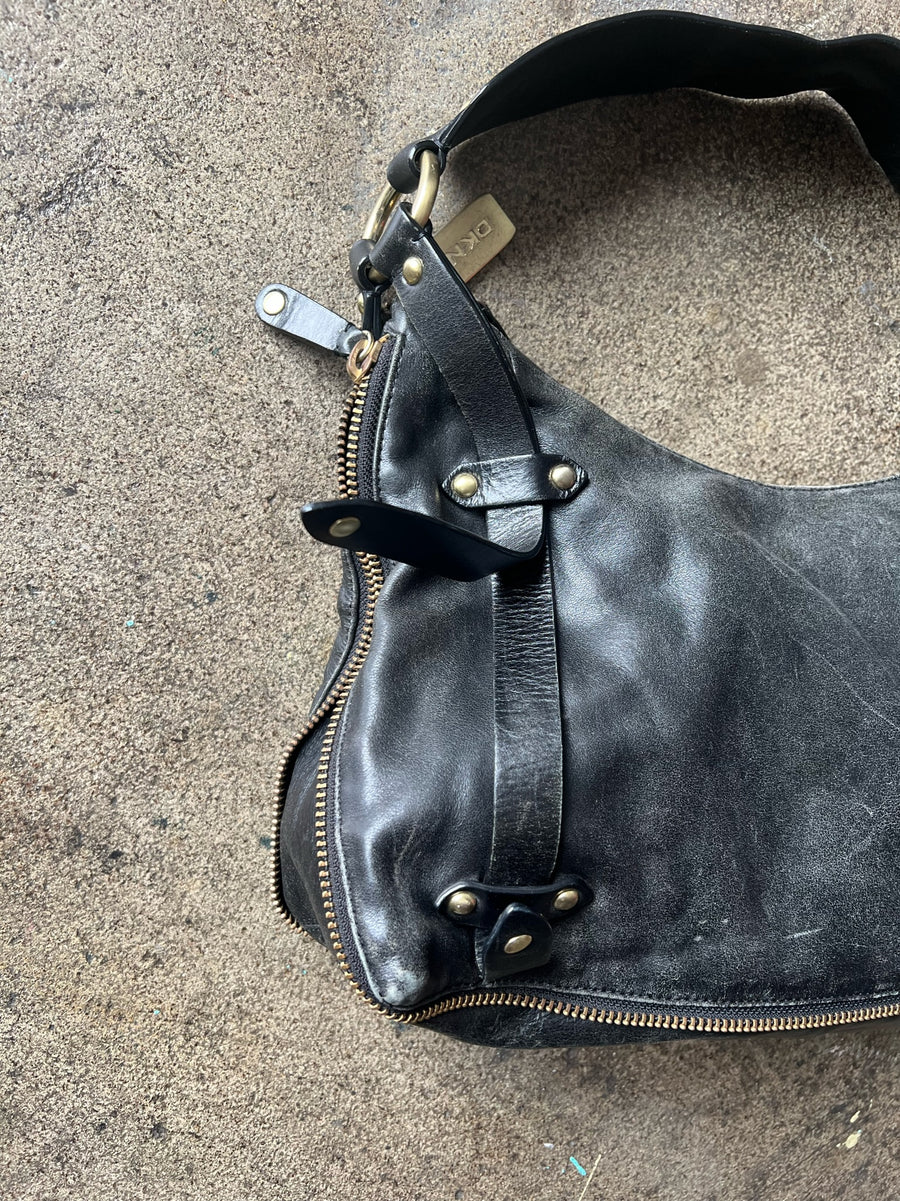 2000s DKNY Black Leather Purse