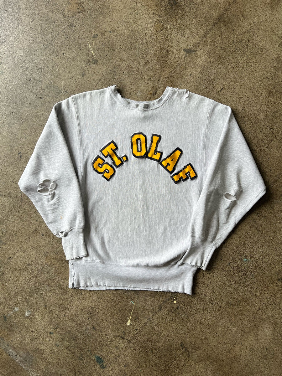 1990s Champion St. Olaf Distressed Crewneck Sweatshirt