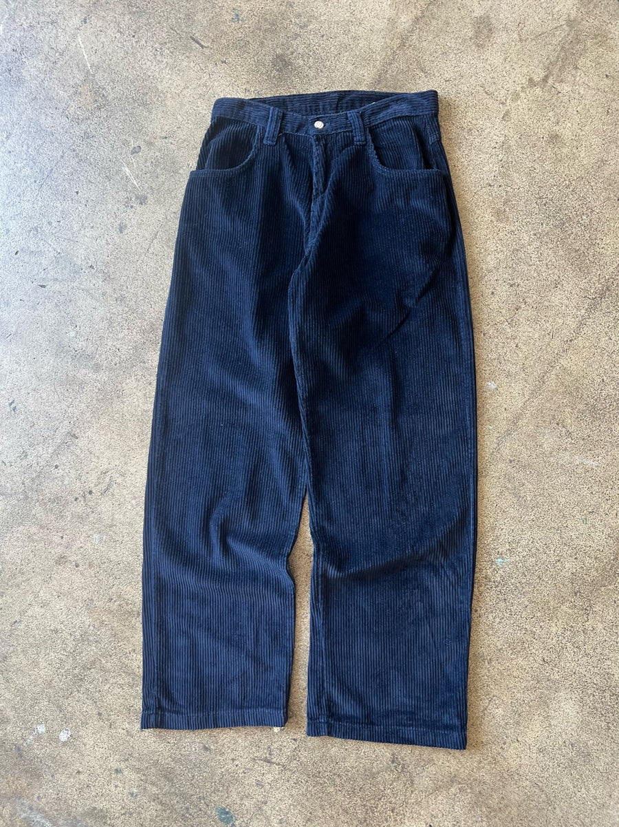 1990s Hi Cutline Baggy Cords Navy 30