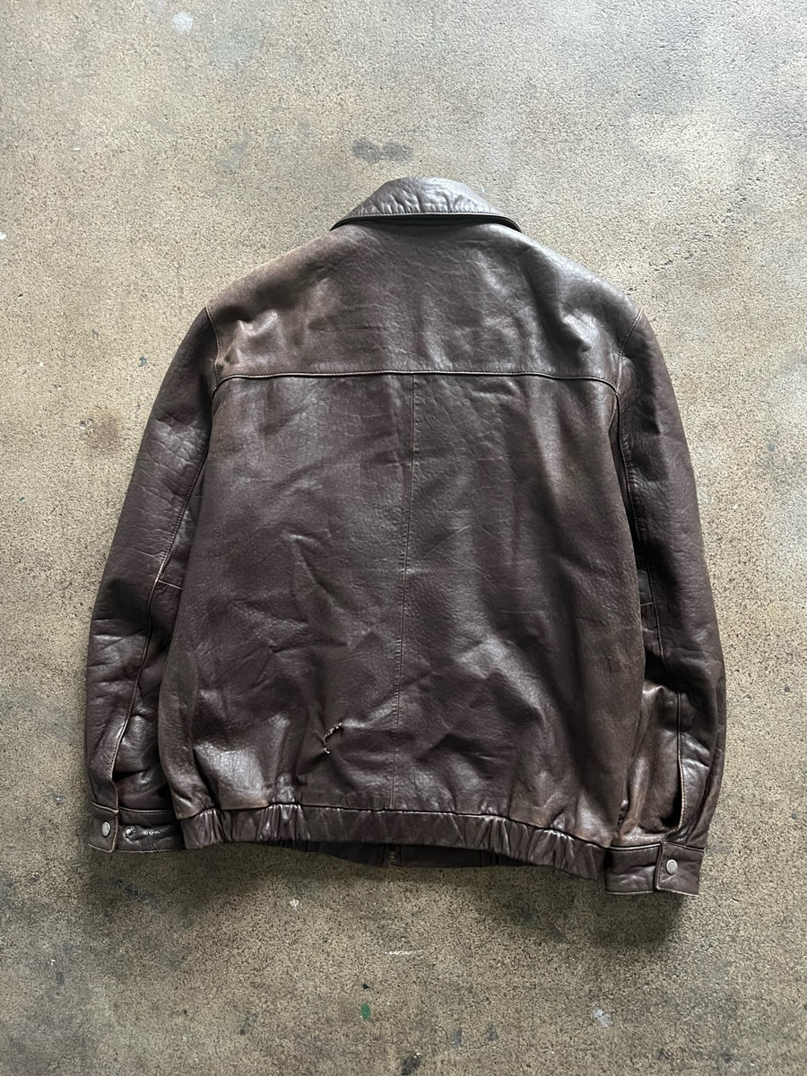 2000s Brandini Brown Leather Jacket