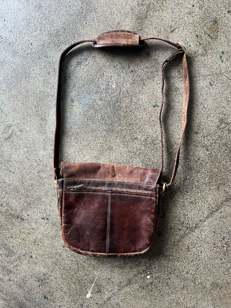 1990s Harolds Faded Brown Leather Purse