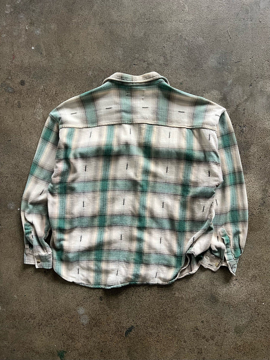 1990s Protest Blues Green Flannel