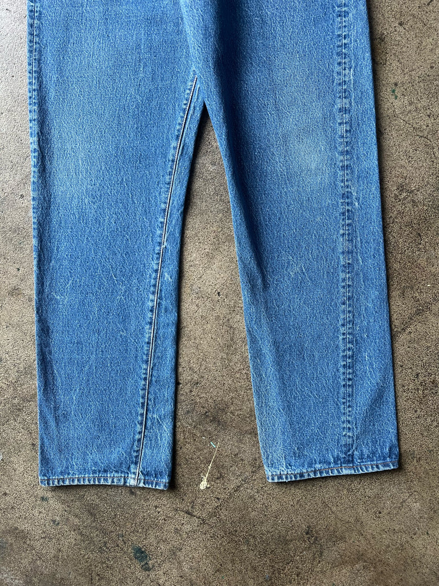 1990s Levi's 501xx Slightly Faded Blue Jeans 35