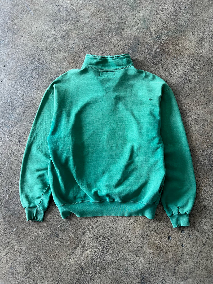 1990s Russell x LL Bean Faded Green Quarter Zip Sweatshirt