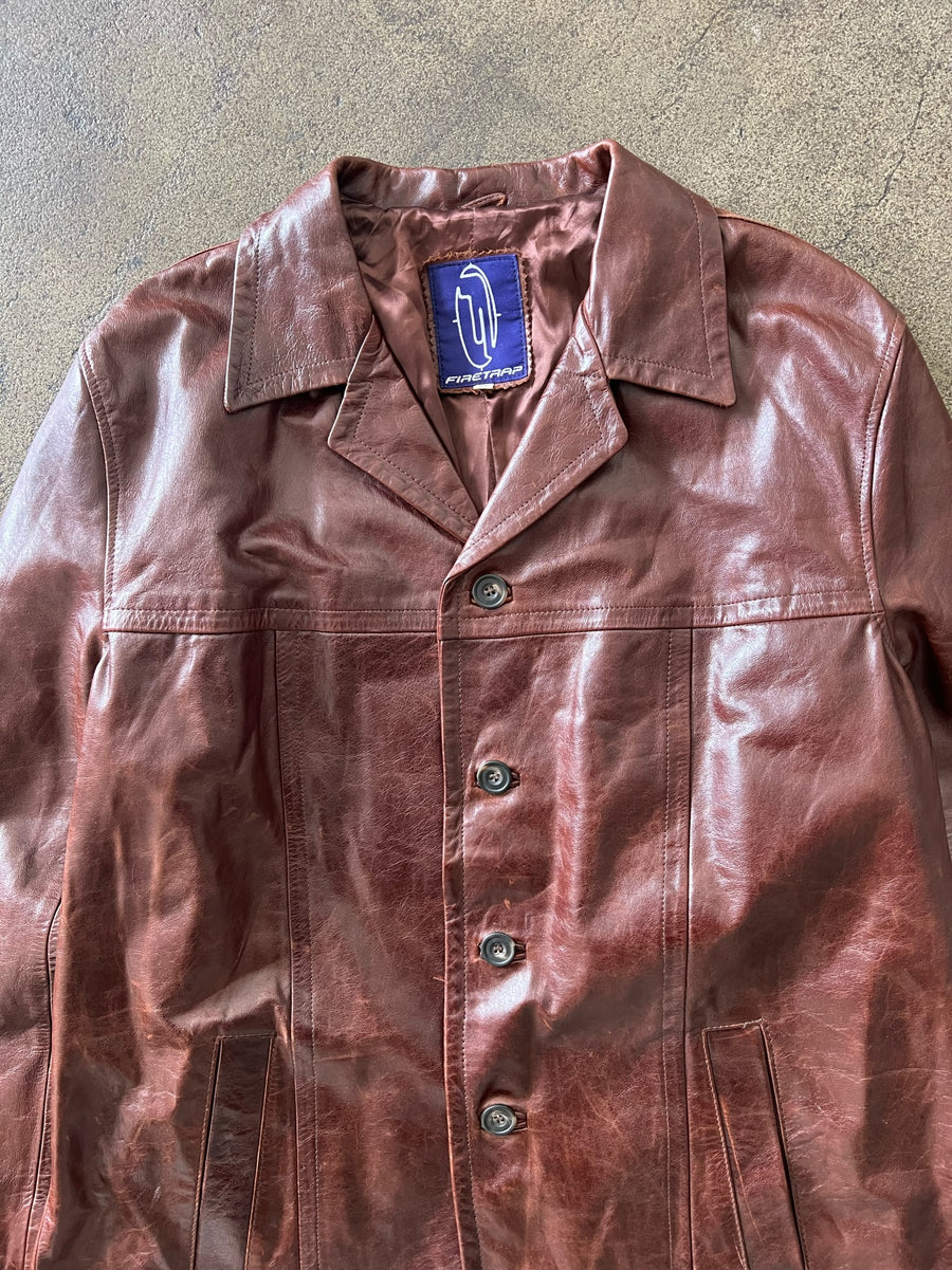 1990s Brown Leather Parka
