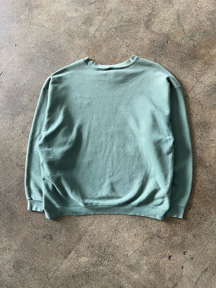 1990s Nike Faded Olive Green Crewneck Sweatshirt