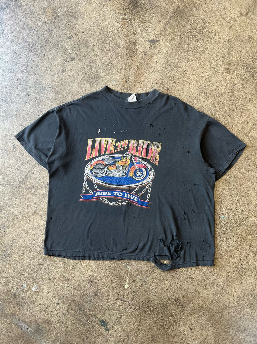 1990s Thrashed Live to Ride Boxy Tee