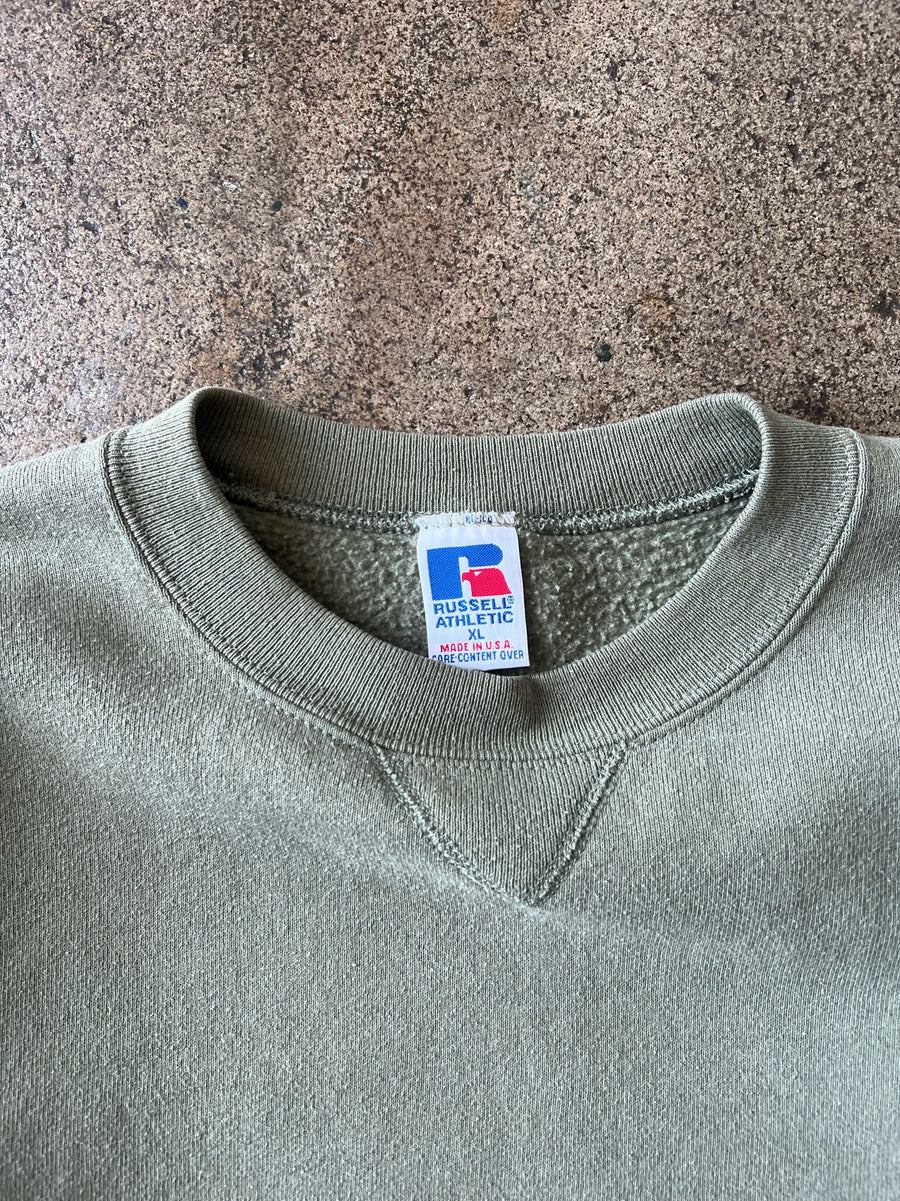 1990s Russell Sage Green Splotch Crewneck