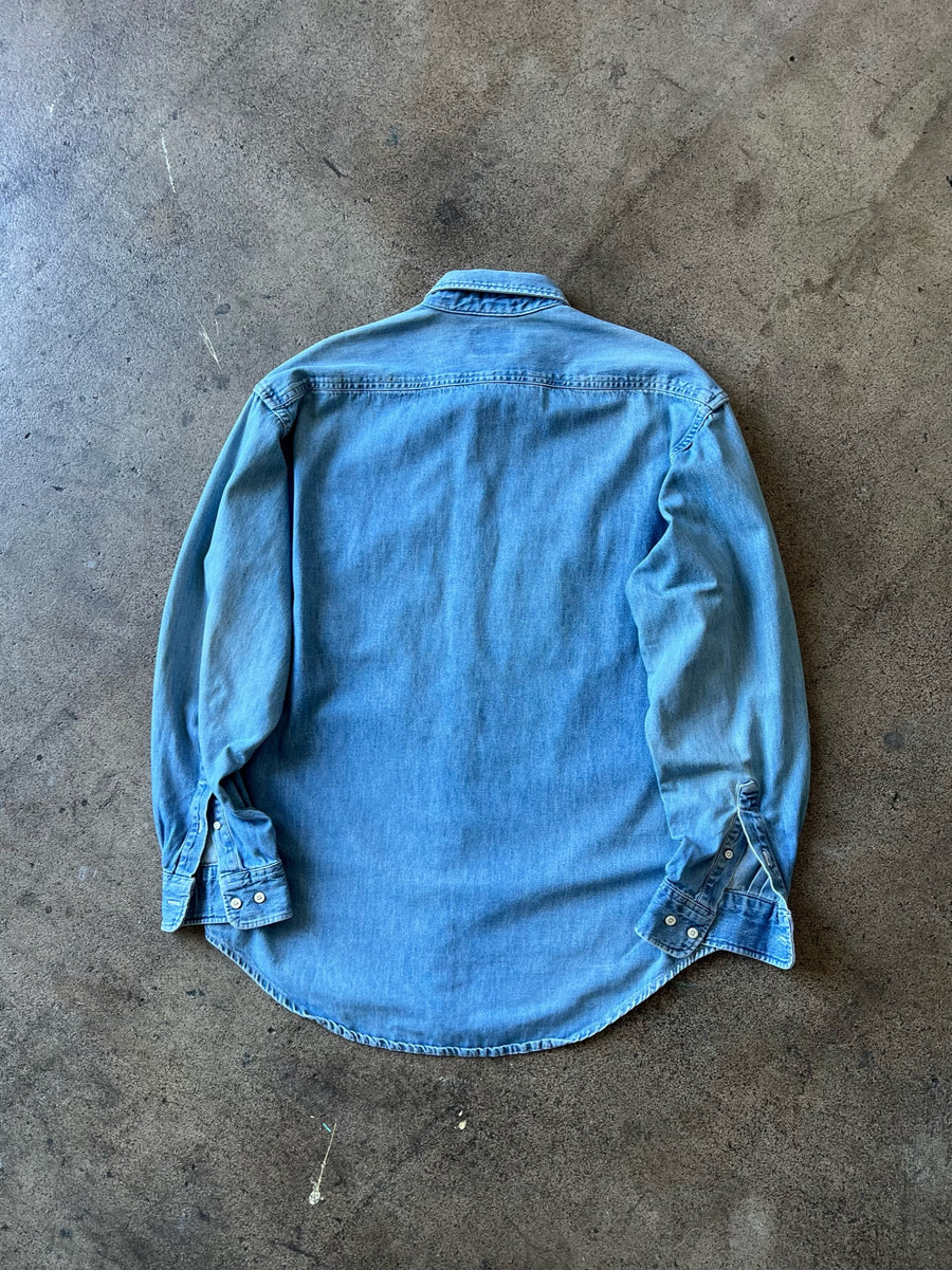 1990s Gap Denim Two Pocket Long Sleeve Shirt