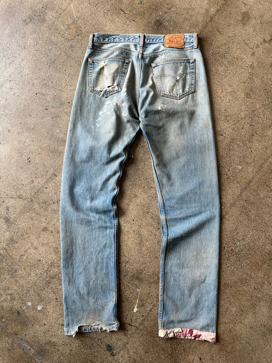 1990s Levi's 501 Hippie Patchwork Jeans 34