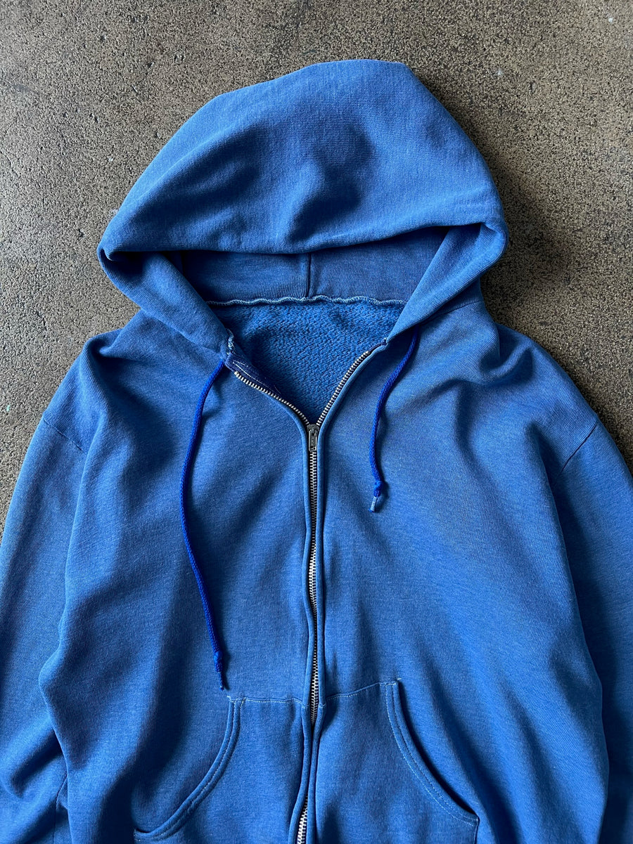 1990s Faded Blue Zip Hoodie